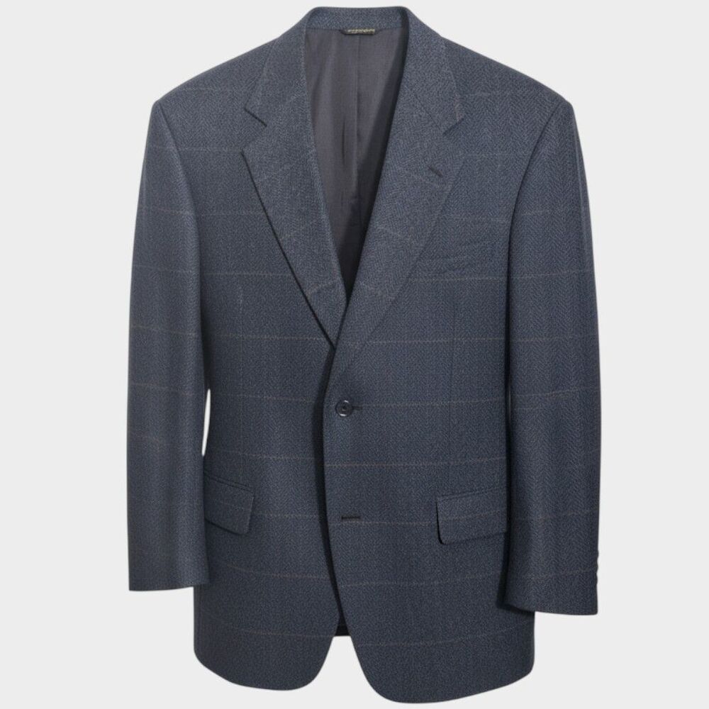 JOHN WEITZ TWEED WOOL Vintage Men's Blazer Sport Coat Two Button Jacket 50L Blue